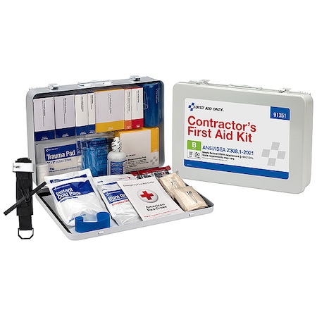 First Aid Kit and Housing, Metal 263 Components, 50 People Served MPN:91351
