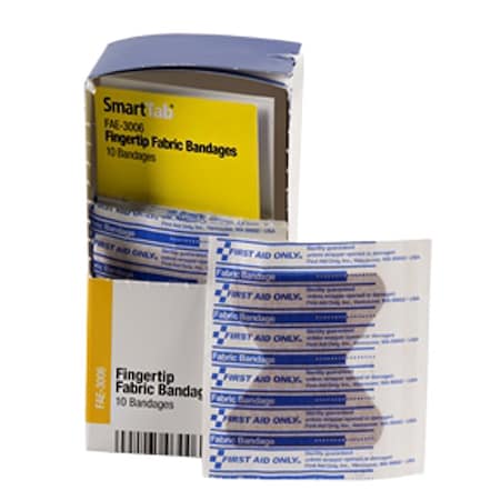 First Aid Kit Refill, Fabric Fingertip Bandages, 10 Per Box MPN:FAE-3006
