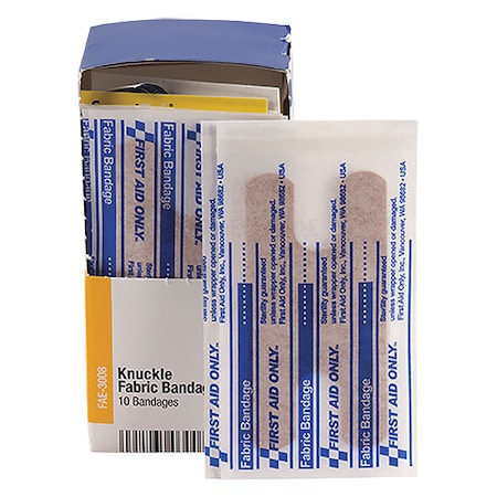 First Aid Kit Refill, Fabric Knuckle Bandages, 10 Per Box MPN:FAE-3008