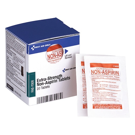 First Aid Kit Refill, Extra Strength Non-Aspirin, 2 Tablets Per Packet, 10 Packets Per Box, 20PK MPN:FAE-7008