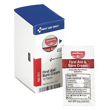 First Aid Kit Refill, First Aid Burn Cream, 10 Per Box MPN:FAE-7011