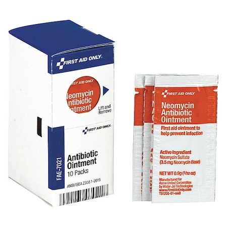 Topical Antibiotic Ointment, Neomycin Sulfate, Smarttab EZ Refill Box, .03 oz Size, 10 PK MPN:FAE-7021