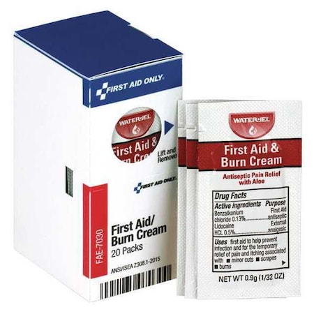 First Aid Kit Refill, First Aid Burn Cream, 20 Per Box MPN:FAE-7030
