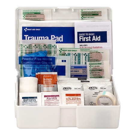 First Aid Kit, Serves 25 People, 80 Components, Plastic Case MPN:FAO-130