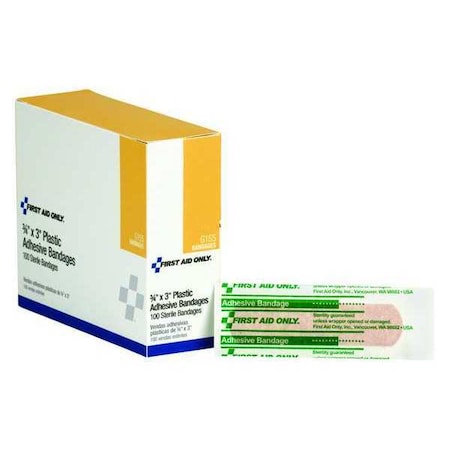 Adhesive Bandage, Plastic, 3/4x3In, PK100 MPN:G155