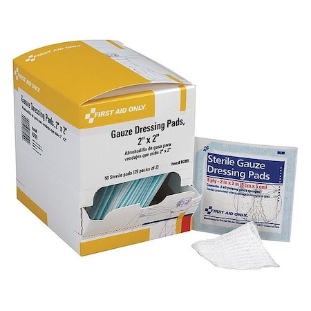 Gauze Pad, Sterile, 2 x 2 In, PK50 MPN:H209