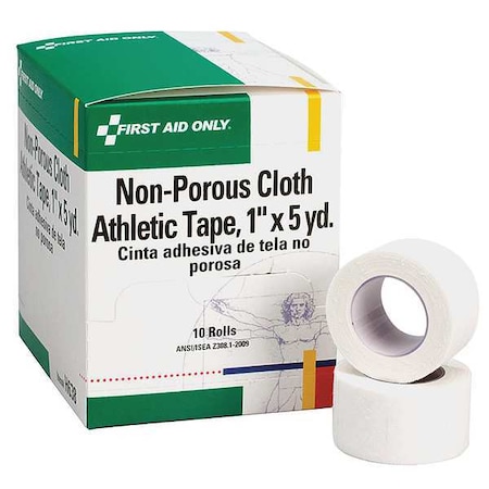 Athletic Tape, White, 1 in. W, 5 in. L, PK10 MPN:H638
