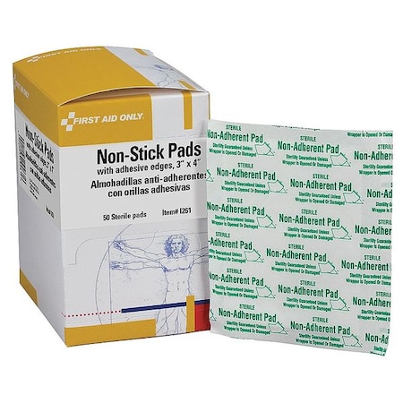 Nonstick Pad, Sterile, 4in L x 3in W, PK50 MPN:I261