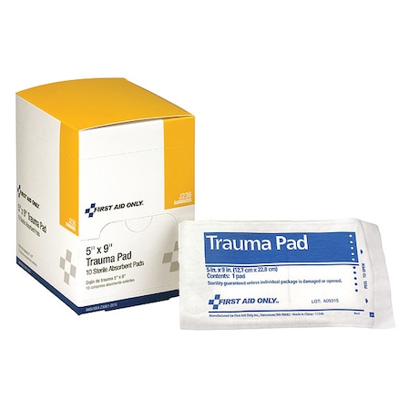 Trauma Pad, Sterile, White, 5 in. W, PK10 MPN:J236