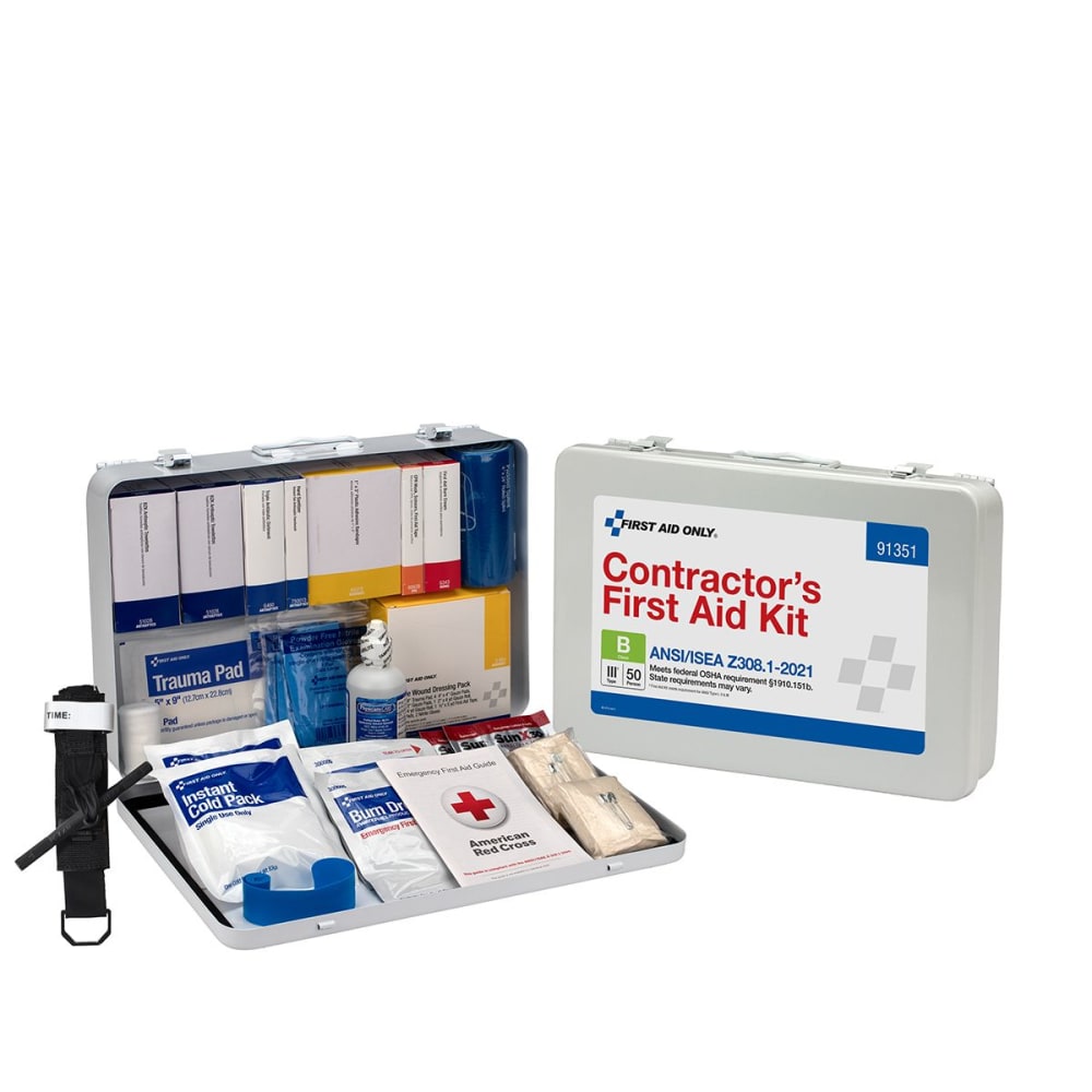 First Aid Only Kit, Fao, Contractor, Metal, 50P, 91351 MPN:91351