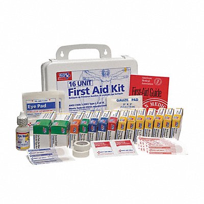 First Aid Kit Bulk White 16 Pcs 16 Ppl MPN:3JLT4