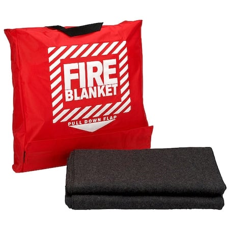 Wool Fire Blanket In Hanging Pouch 62