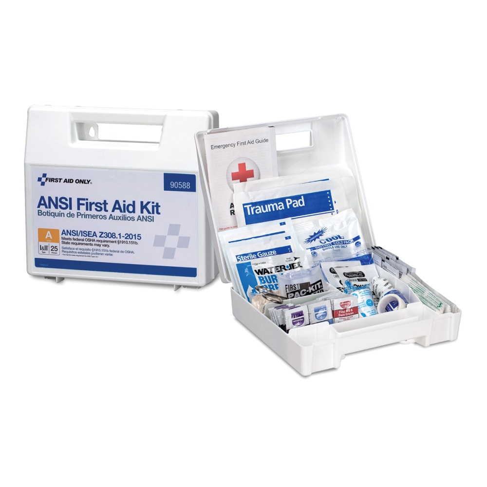 25 Person First Aid Kt Ansi A Pl Ca w/Dividers MPN:90588