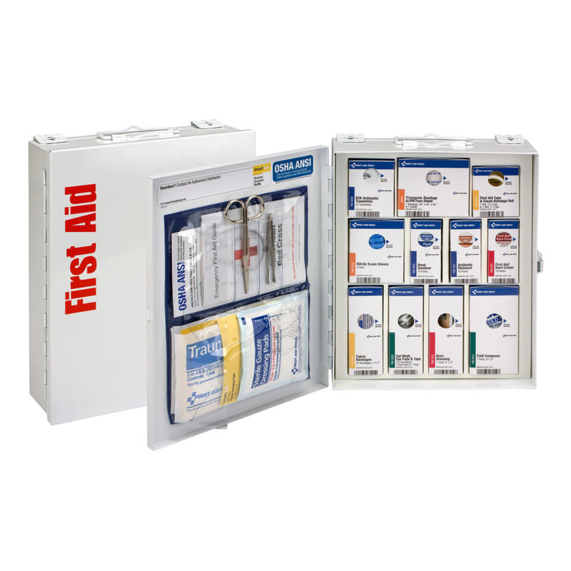 First Aid Only SmartCompliance Metal First Aid Cabinet,Medium, White, 94 Pieces MPN:90578