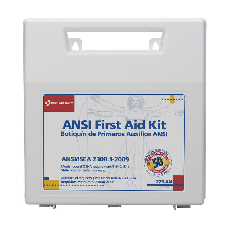 First Aid Only 50-person Worksite First Aid Kit - 196 x Piece(s) For 50 x Individual(s) - 11.3in Height x 10.8in Width x 3in Depth Length - Plastic Case - 1 Each (Min Order Qty 2) MPN:225AN