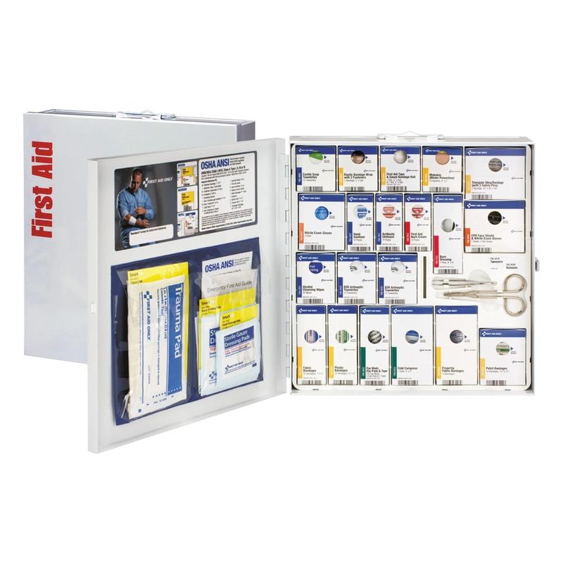First Aid Only ANSI 2015 SmartCompliance 50-Person First Aid Kit, 14-1/8inH x 3-1/8inW x 13-1/4inD MPN:746004