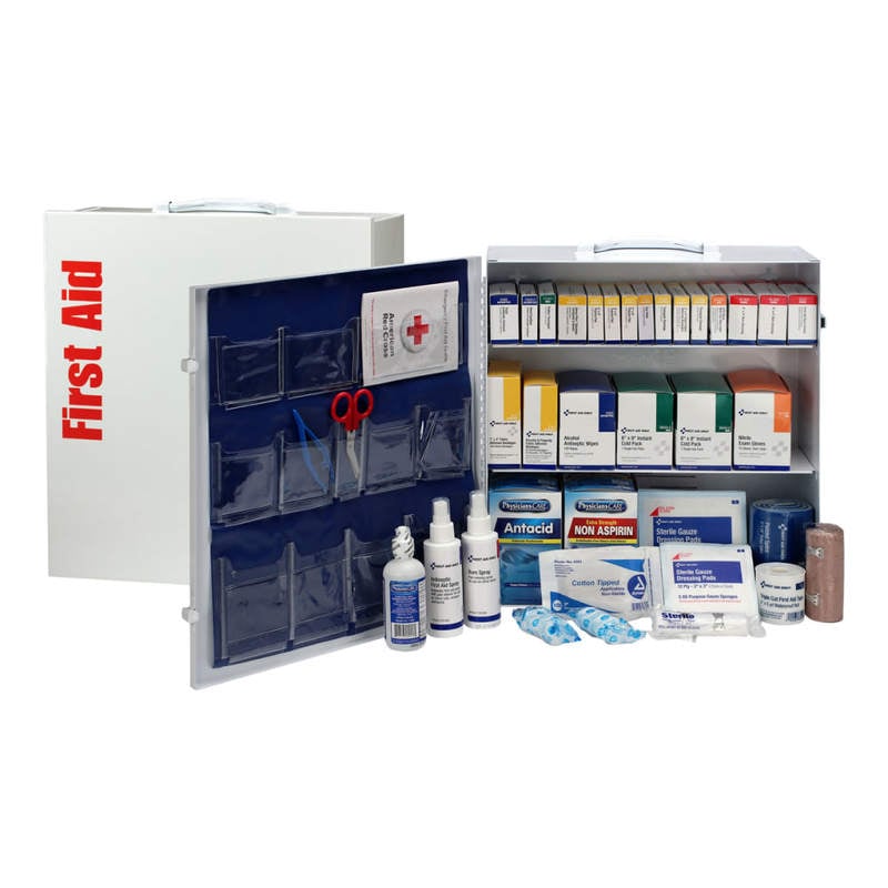 First Aid Only 3-Shelf First Aid Station With Medications, White, 676 Pieces MPN:90575