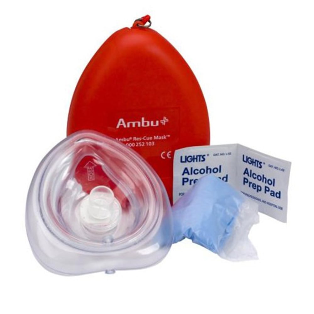 First Aid Only AMBU EMT-Grade CPR Mask Kit, Red MPN:M573-AMBU