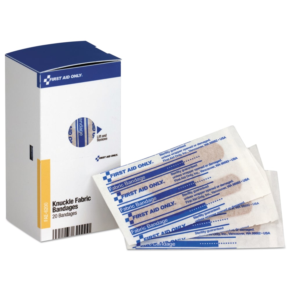 First Aid Only Fabric Knuckle Bandages Refill, Box Of 20 Bandages MPN:FAE-6200