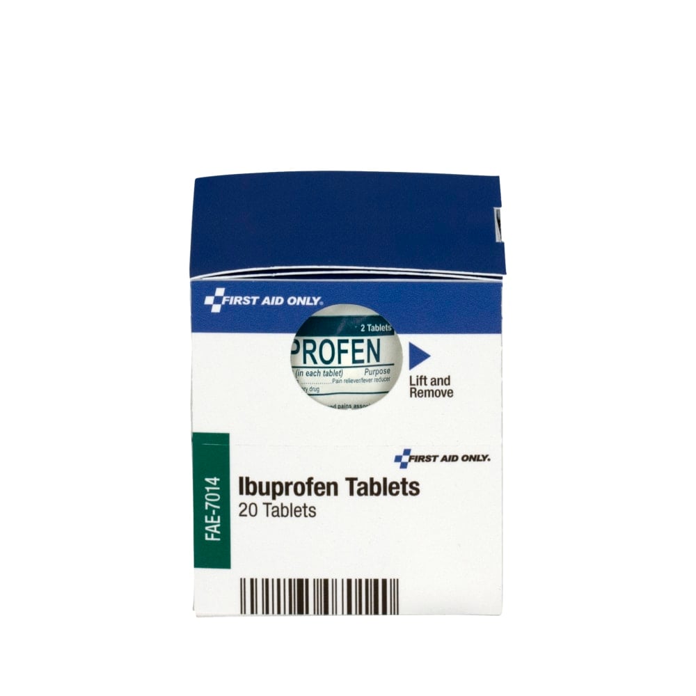 First Aid Only SmartCompliance Ibuprofen Refill, 2 Tablets Per Packet, Box Of 10 Packets MPN:FAO-7014