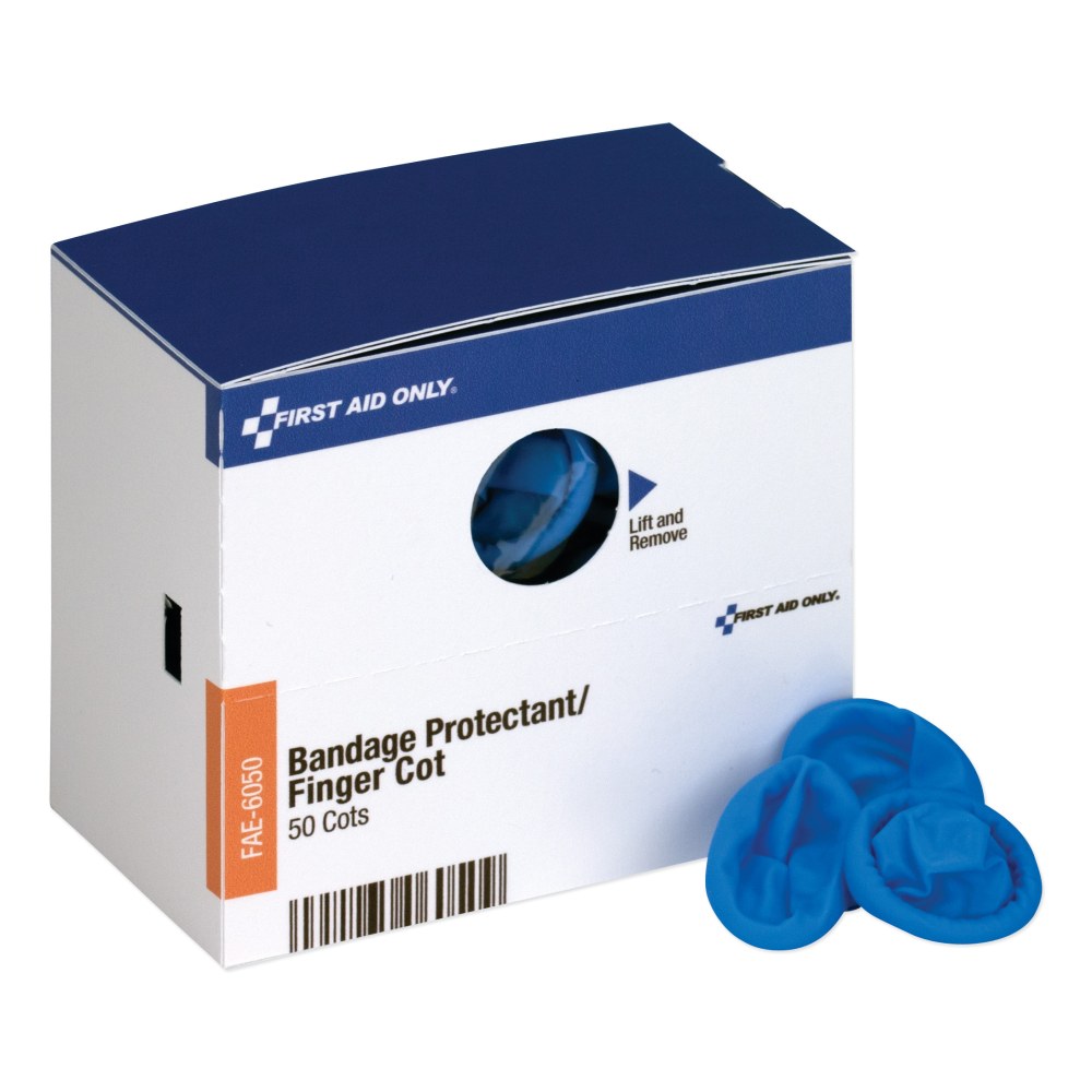 First Aid Only Smart Compliance Nitrile Finger Cots Refill, Blue, Box Of 50 Cots MPN:FAE-6050