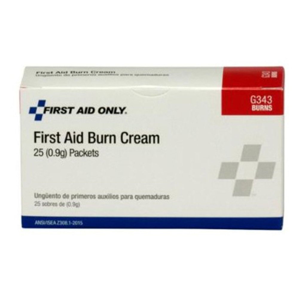 First Aid Only First Aid Burn Cream, 0.9g, Box Of 25 Packets MPN:G343