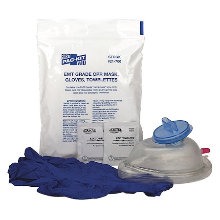 CPR Mask, Adult, Clear, 4 Pieces MPN:21-700