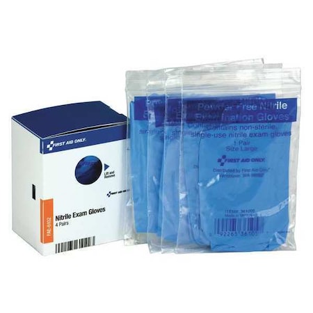 Glove Refill, Nitrile, 1.88 in W, White, (4) Pairs of Gloves - 8 total MPN:FAE-6102