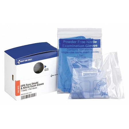 Glove and Face Shield Kit, Vinyl, Powder-Free, One Size, White MPN:FAE6015