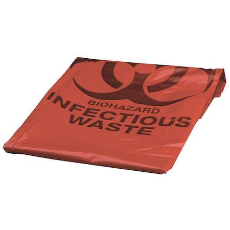 10 gal Trash Bags, 24 in x 24 in, Super Heavy-Duty, 1.2 mil, Red MPN:M904