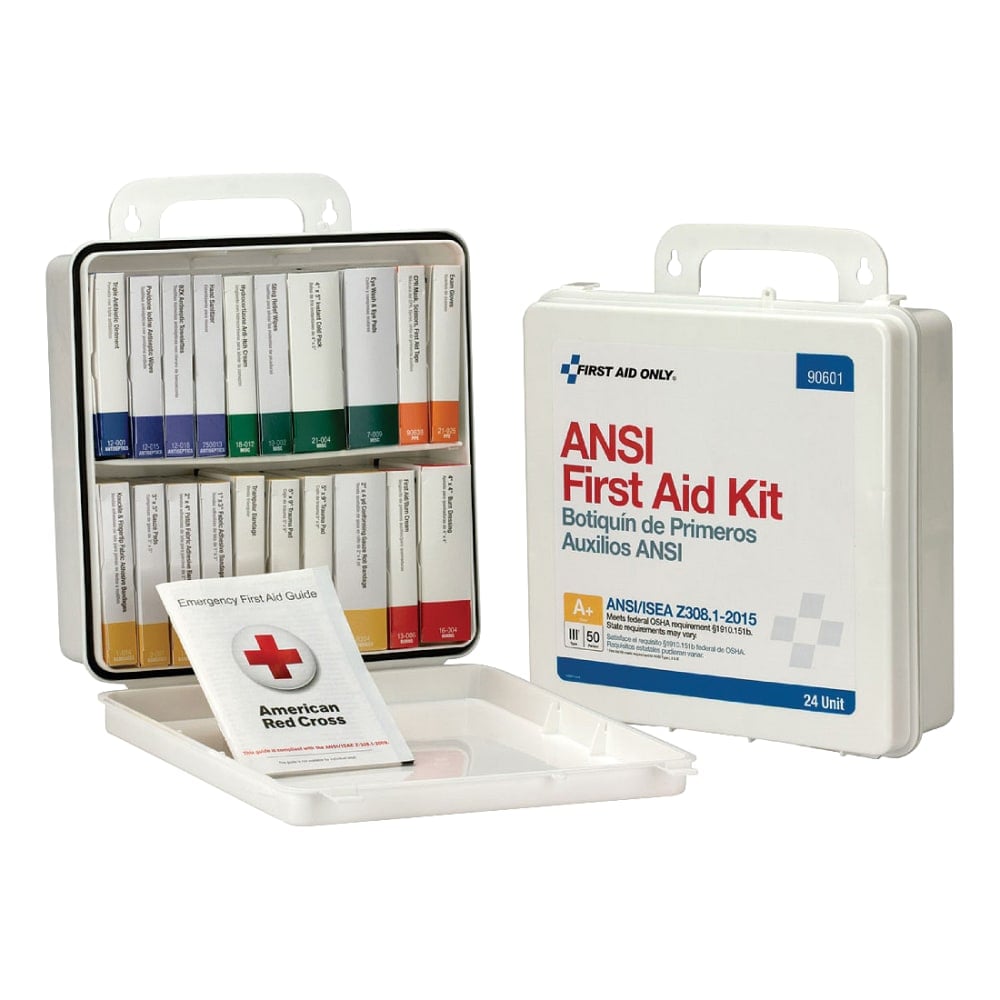 24 Unit First Aid Kit Ansi A+  Plastic Case MPN:90601