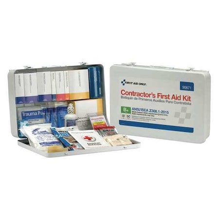 50 Person Cont Ansi B+ First Aid Kt Met Case MPN:90671