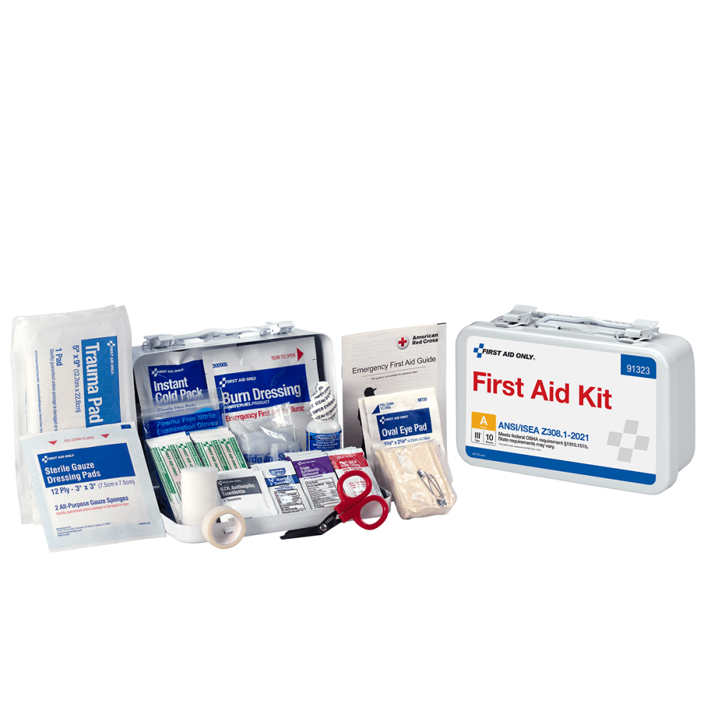 10 Person Ansi 2021 Class A Metal First Aid Kit MPN:91323