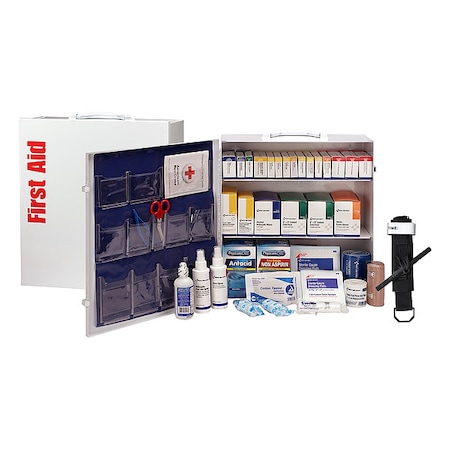 100 Person Class B 3 Shelf First Aid Cabinet MPN:91340