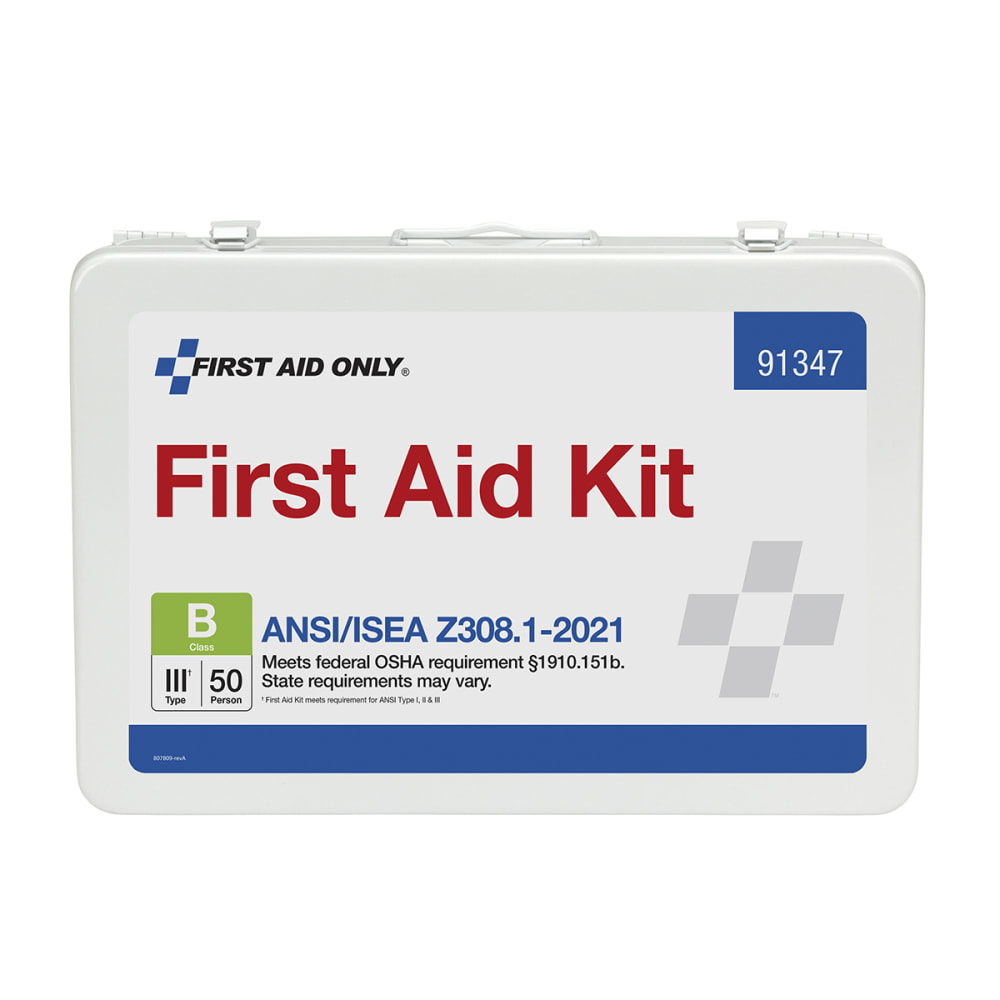 50 Person Ansi 2021 Class B Metal First Aid Kit MPN:91347