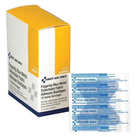 Blue Metal Detectable Fabric Fingertip Bandages MPN:G173