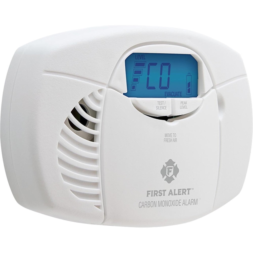 First Alert Battery-Powered Carbon Monoxide Alarm with Backlit Digital Display, White MPN:1039727