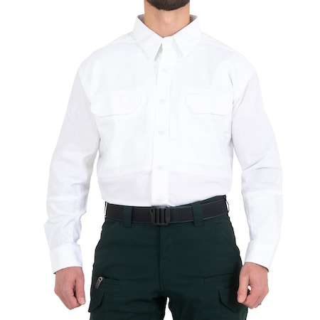 Long Sleeve Shirt, 35% Cotton, 65% Polyester, Button, 4 Pocket(s), White, XXL MPN:111006