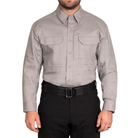 Long Sleeve Shirt, 35% Cotton, 65% Polyester, Button, 4 Pocket(s), Nickel Gray, S MPN:111006