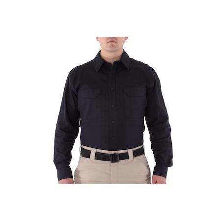Long Sleeve Shirt, 35% Cotton, 65% Polyester, Button, 4 Pocket(s), Midnight Navy, M MPN:111006