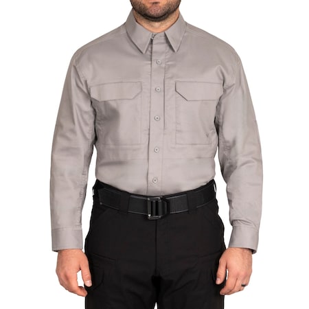 Long Sleeve Shirt, 35% Cotton, 65% Polyester, Button, 4 Pocket(s), Nickel Gray, XL MPN:111006