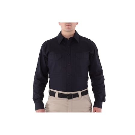 Long Sleeve Shirt, 35% Cotton, 65% Polyester, Button, 4 Pocket(s), Midnight Navy, L MPN:111006