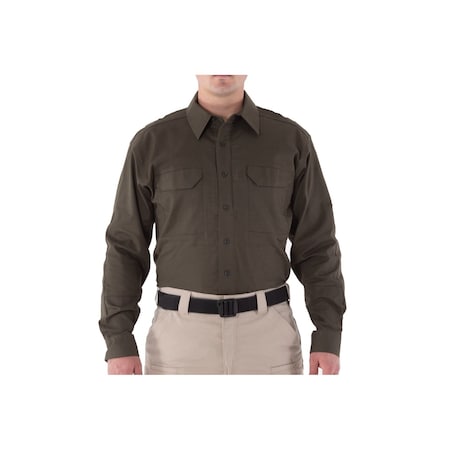 Long Sleeve Shirt, 35% Cotton, 65% Polyester, Button, 4 Pocket(s), Olive Drab Green, S MPN:111006