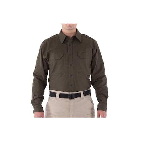 Long Sleeve Shirt, 35% Cotton, 65% Polyester, Button, 4 Pocket(s), Olive Drab Green, XS MPN:111006