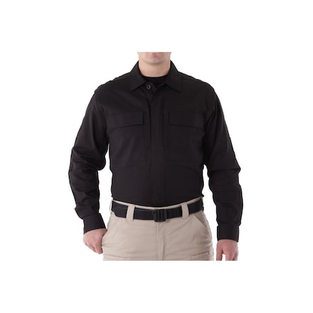 Military Shirt, Black, Men's, 4XL MPN:111008