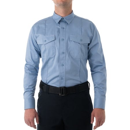 Long Sleeve Shirt, 100% Tough Cotton™, Button, Zipper, 4 Pocket(s), Medium Blue, L MPN:111009