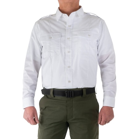 Long Sleeve Shirt, 35% Cotton, 65% Polyester, Button, Zipper, 2 Pocket(s), White, S MPN:111011