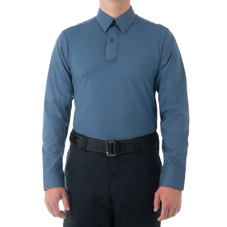 Long Sleeve Shirt, 35% Cotton, 65% Polyester, Button, 0 Pocket(s), French Blue, XL MPN:111015
