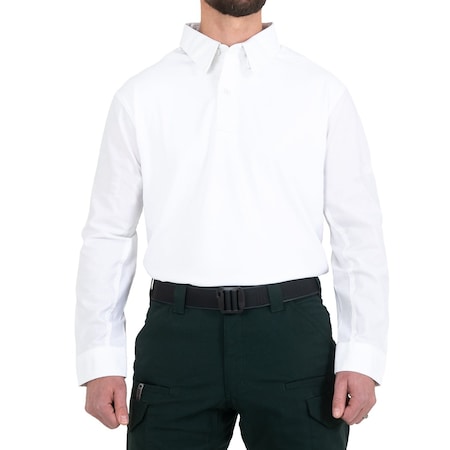 Long Sleeve Shirt, 35% Cotton, 65% Polyester, Button, 0 Pocket(s), White, XS MPN:111015