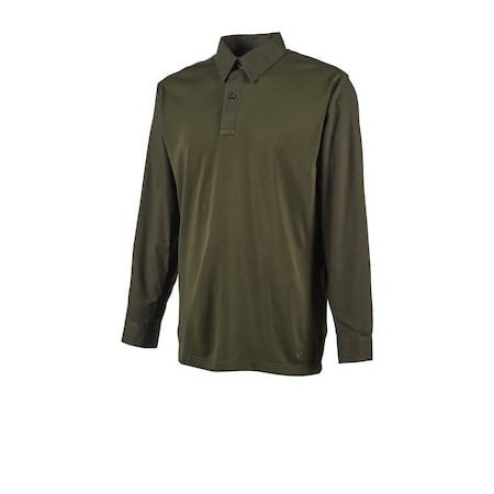 Long Sleeve Shirt, 35% Cotton, 65% Polyester, Button, 0 Pocket(s), Olive Drab Green, XL MPN:111015